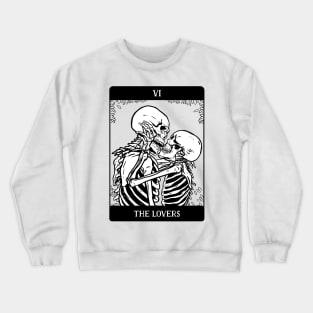 The Lovers Tarot Card Occult Gothic Skeleton Halloween Skull Crewneck Sweatshirt